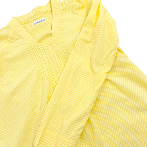 Columbia 3Q Sunrise Tunic Size Medium Yellow And White Stripes Long Sleeves - Picture 4 of 11